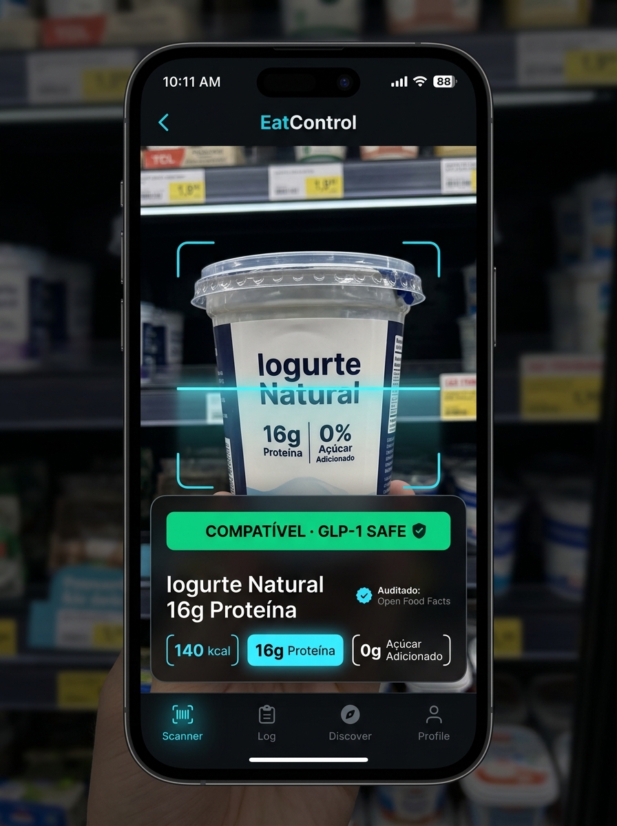 EatControl Camera Scanner em funcionamento no smartphone